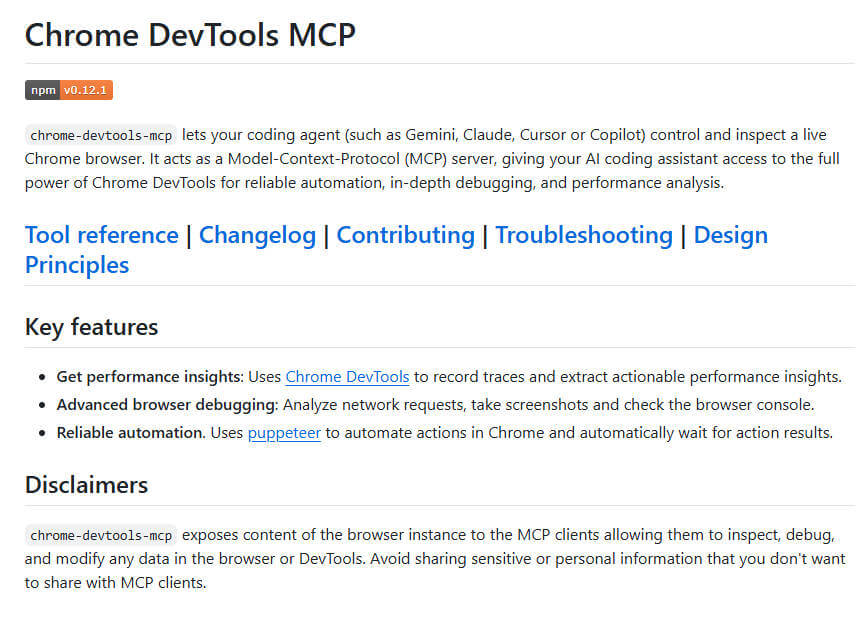 chrome-devtools-mcp 项目介绍图