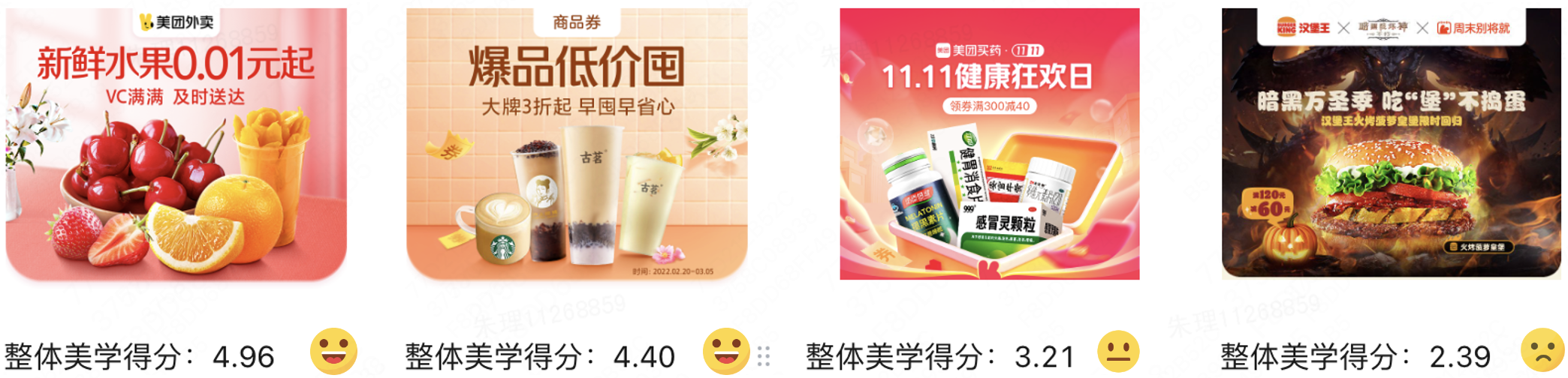 海报整体美学得分展示