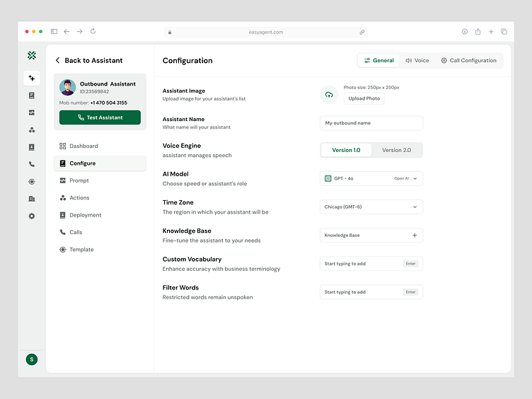 QuickAI - AI Agent Configuration Panel by Shahid Miah UI UX Designer for Wavespace - UI/UX Design Agency on Dribbble