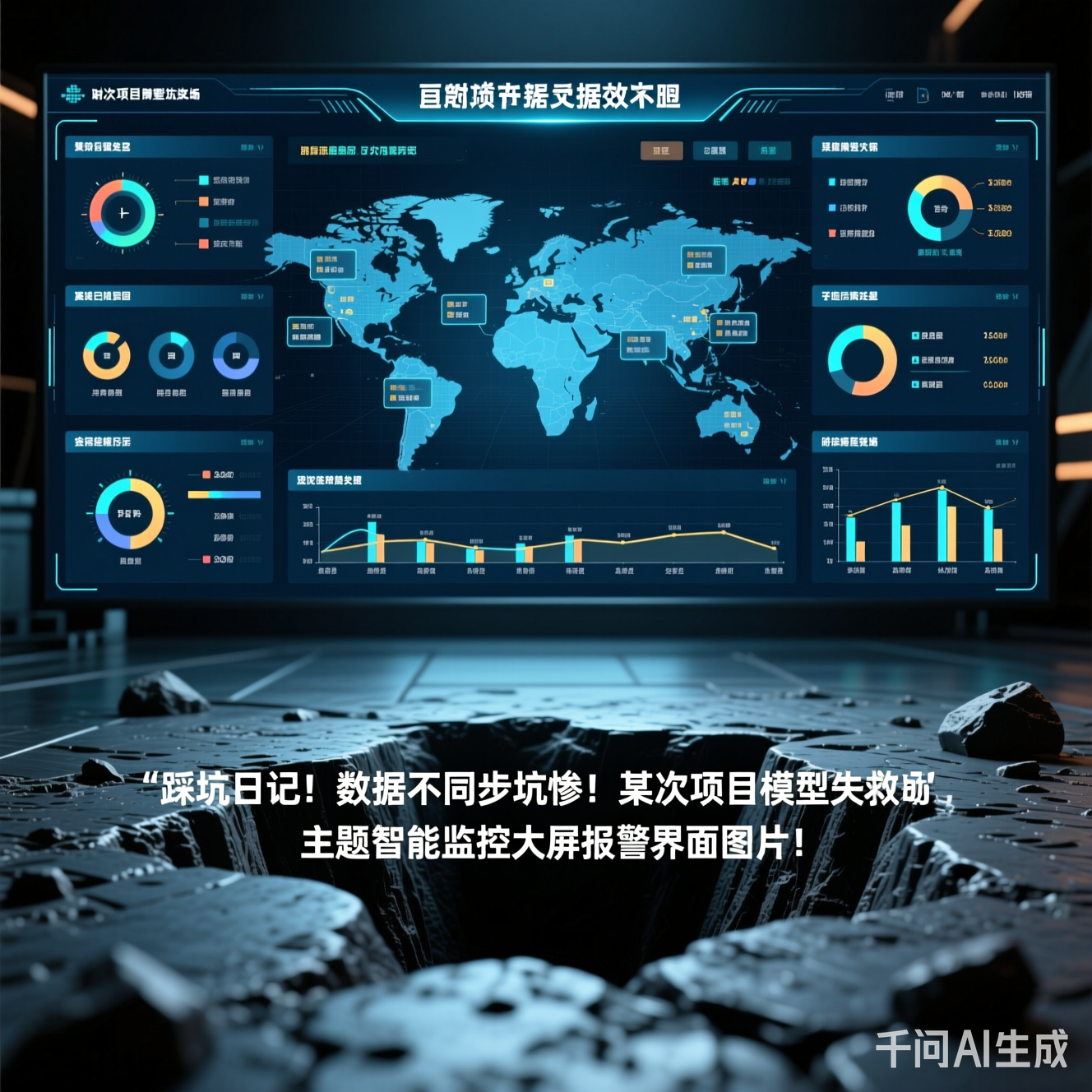 智能监控大屏报警界面