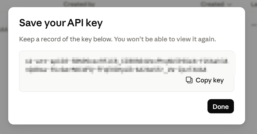 创建 API Key 表单，输入昵称和过期时间