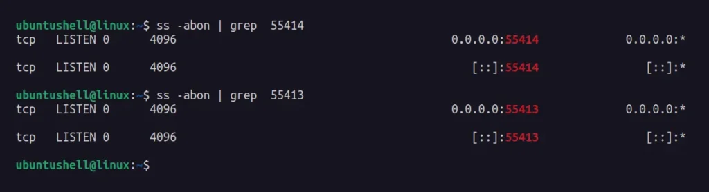 checking urbackup used ports