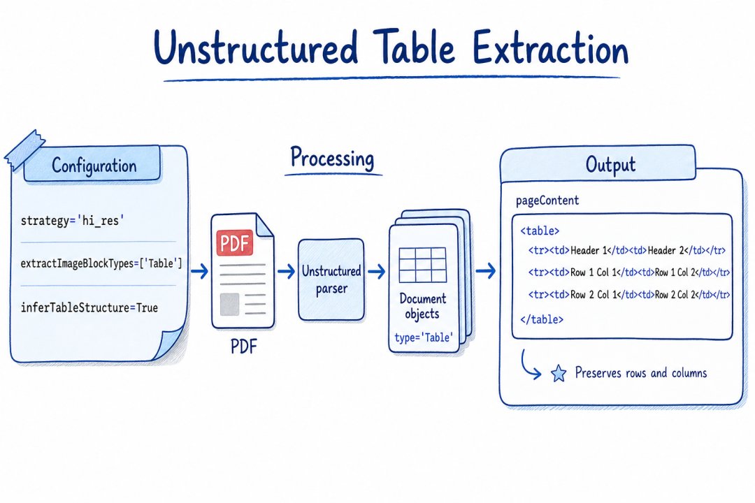 unstructured 提取 HTML 表格：保留行列结构