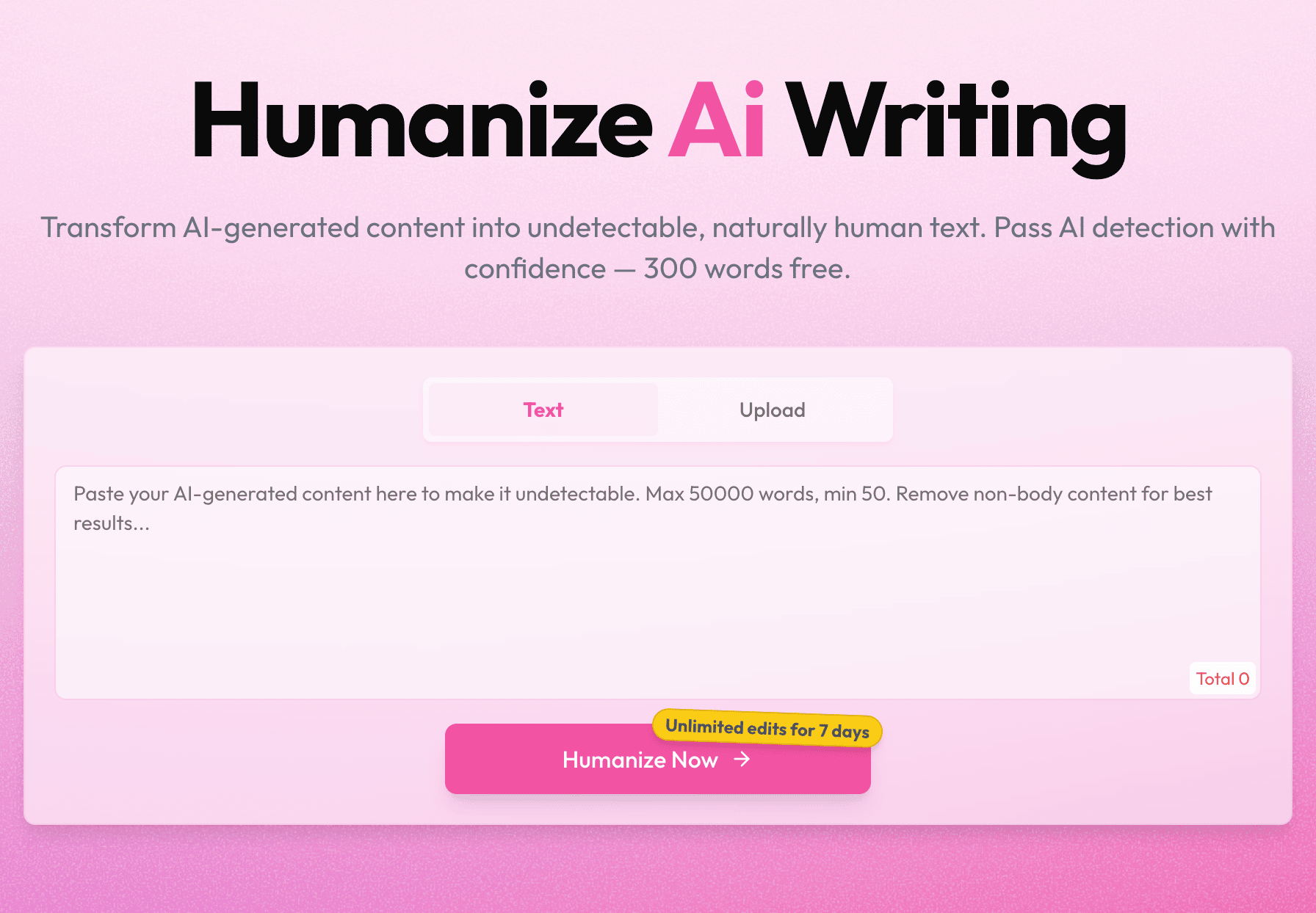AIGCleaner 产品首页：Humanize AI Writing