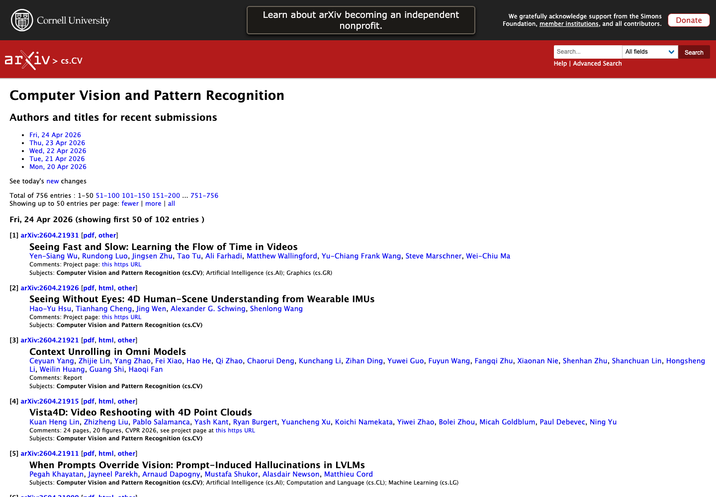 arXiv cs.CV 截图