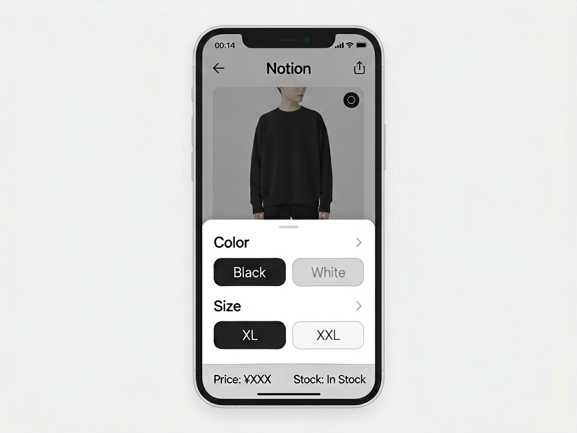 A UI wireframe sketch in Notion style depicting a 