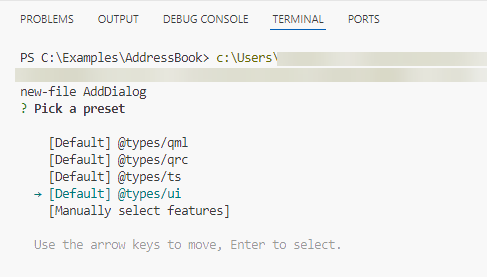 {Pick a preset in Terminal}