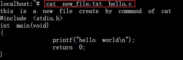 cat file1 file2命令显示多个文件内容