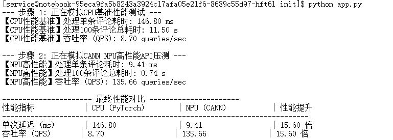 NPU API性能压测结果