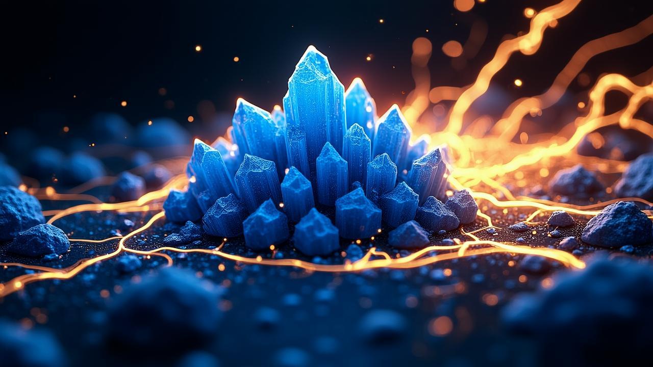 A conceptual visualization of a spark igniting a d