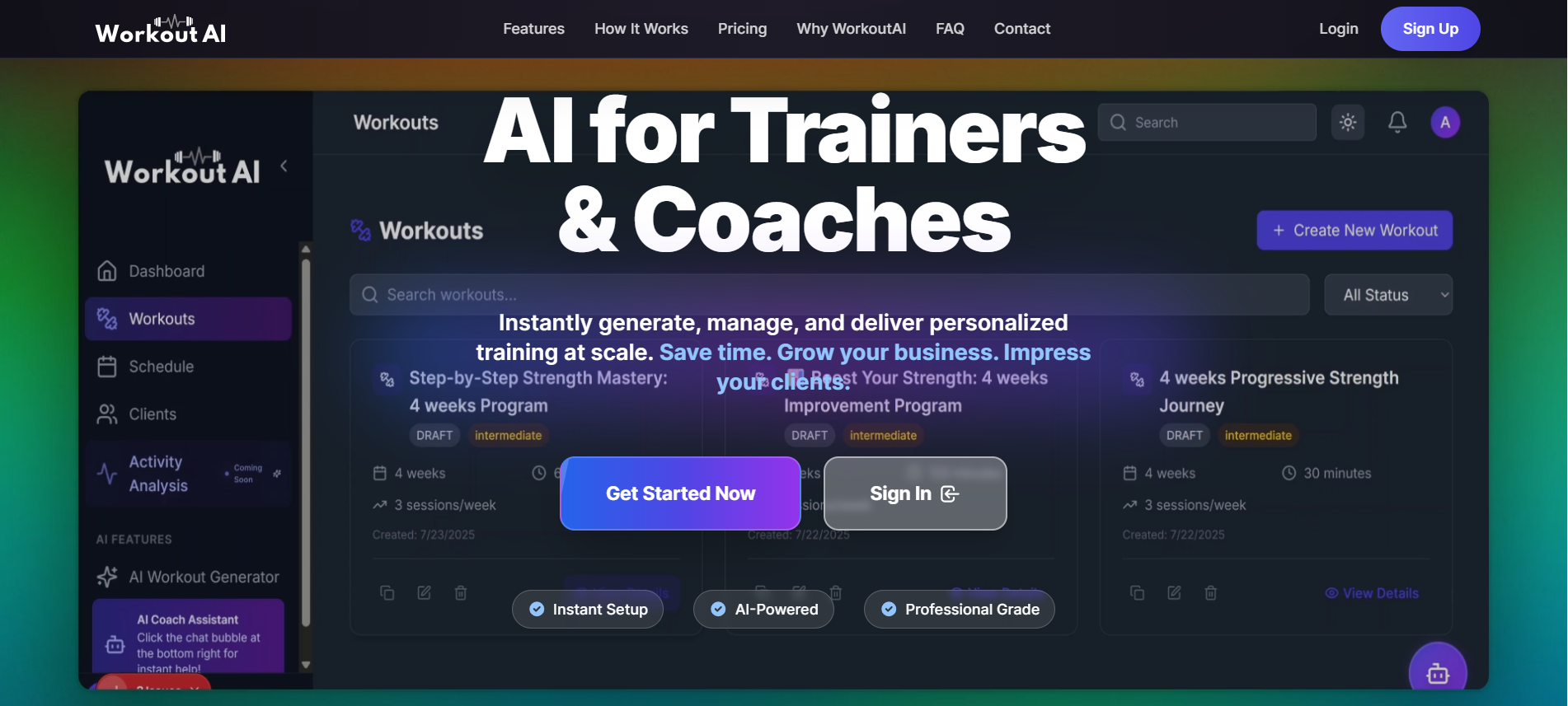 AI Workout Generator for Trainers & Gyms