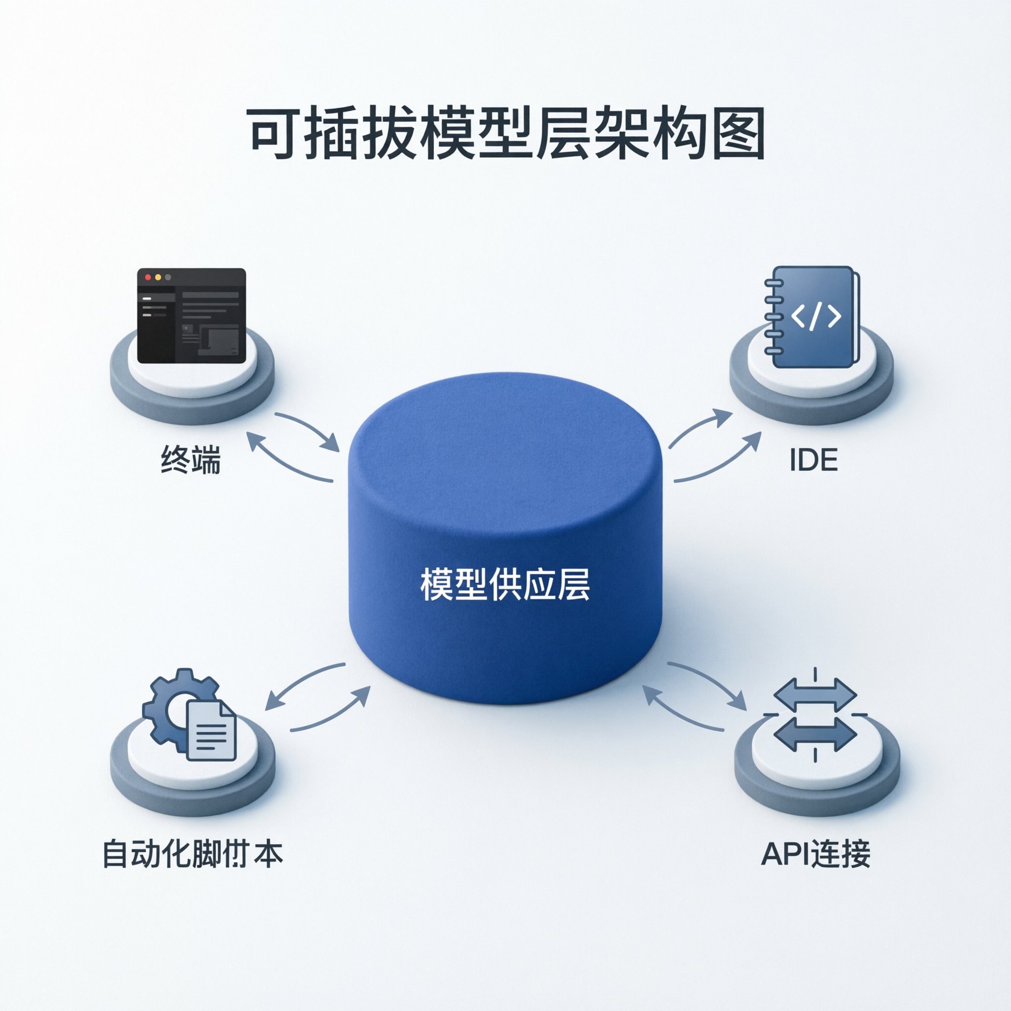 OpenCode Go 与多代理工作流连接示意插画