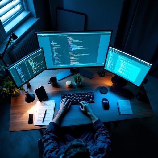 Free Modern Developer Workspace Image - Coding, Programming, Developer | Download at StockCake