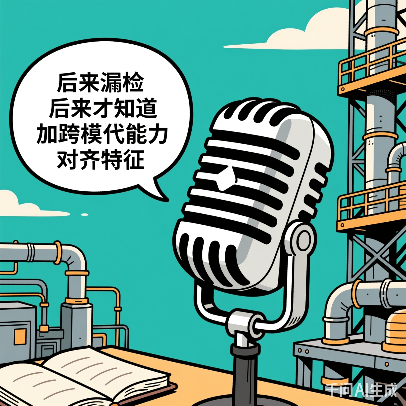 对着麦克风的手绘漫画