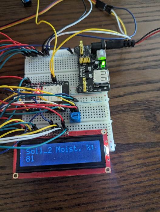使用 ESP32 和 LCD 显示植物湿度