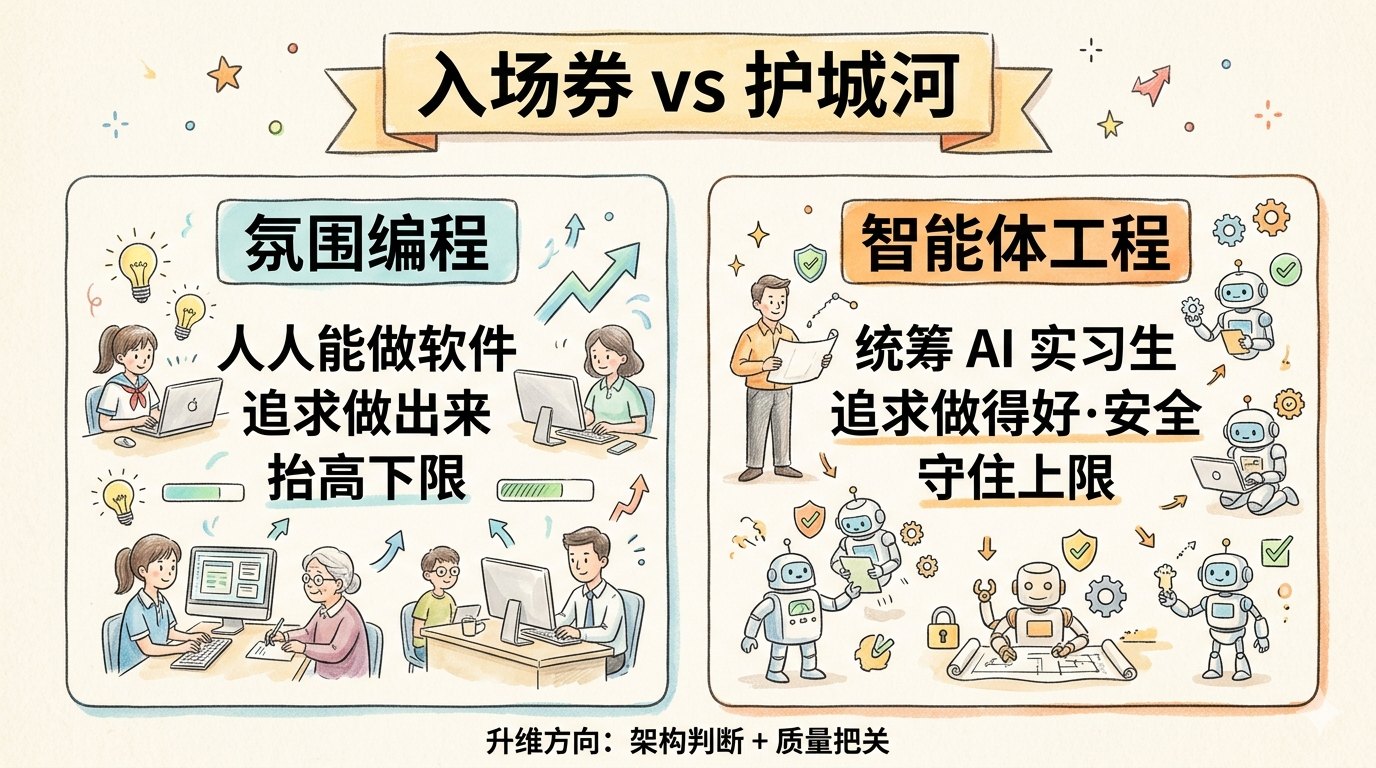 氛围编程 vs 智能体工程——入场券 vs 护城河