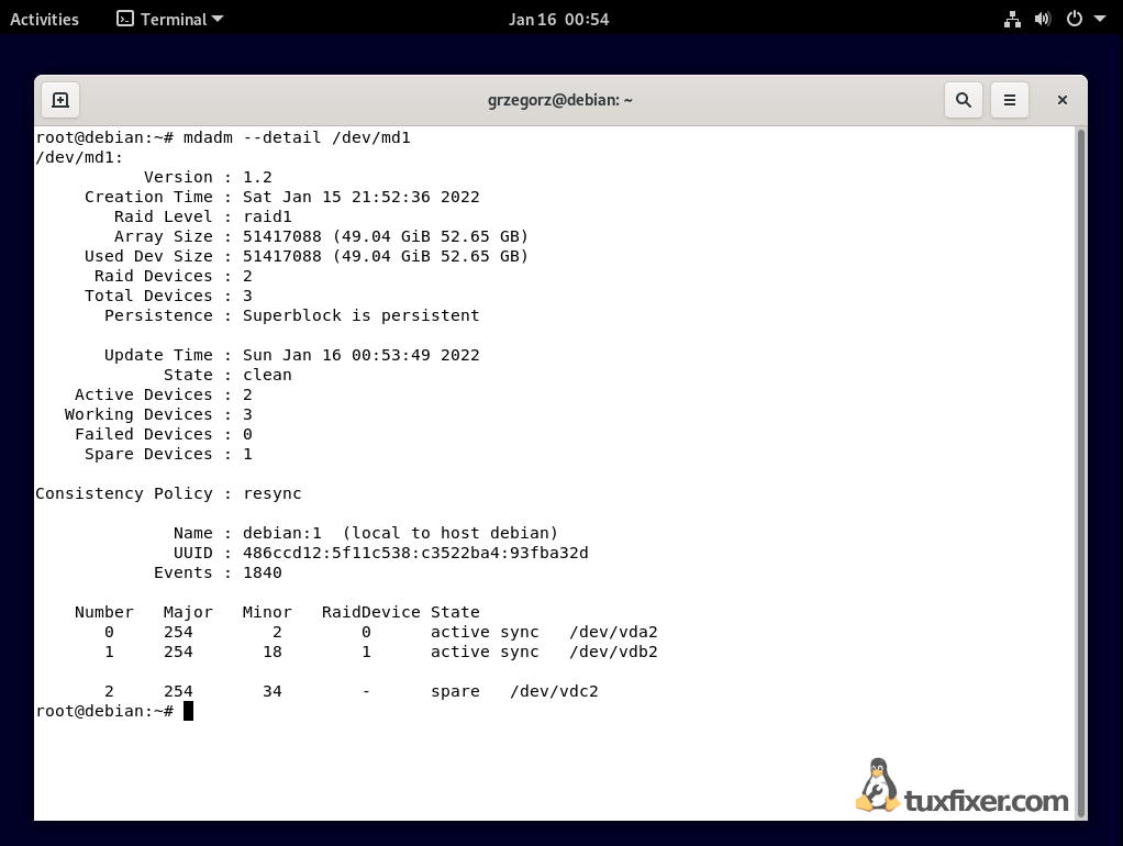Debian 11 Bullseye RAID md1 persona