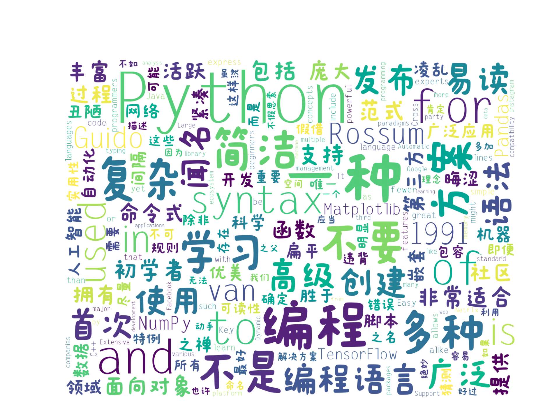 最终词云图效果