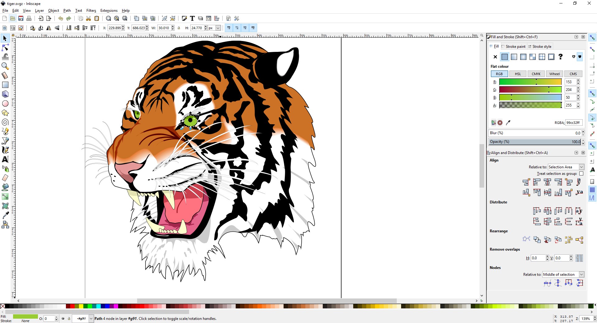 Tiger by Inkscape