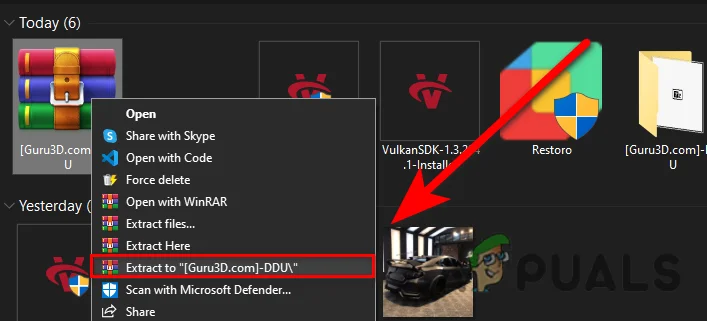 Extract to DDU Folder