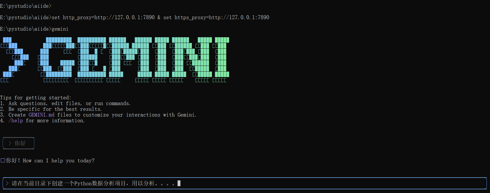 Gemini CLI 启动成功
