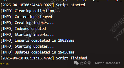 MongoDB 4.2测试100万数据UDPATE
