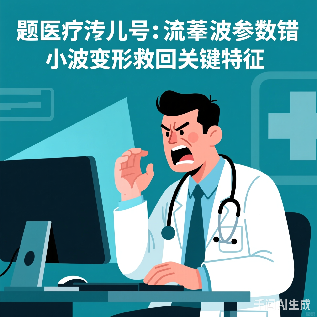 医生对着电脑抓狂的插图