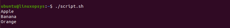 script output - mapfile with -t and -d option