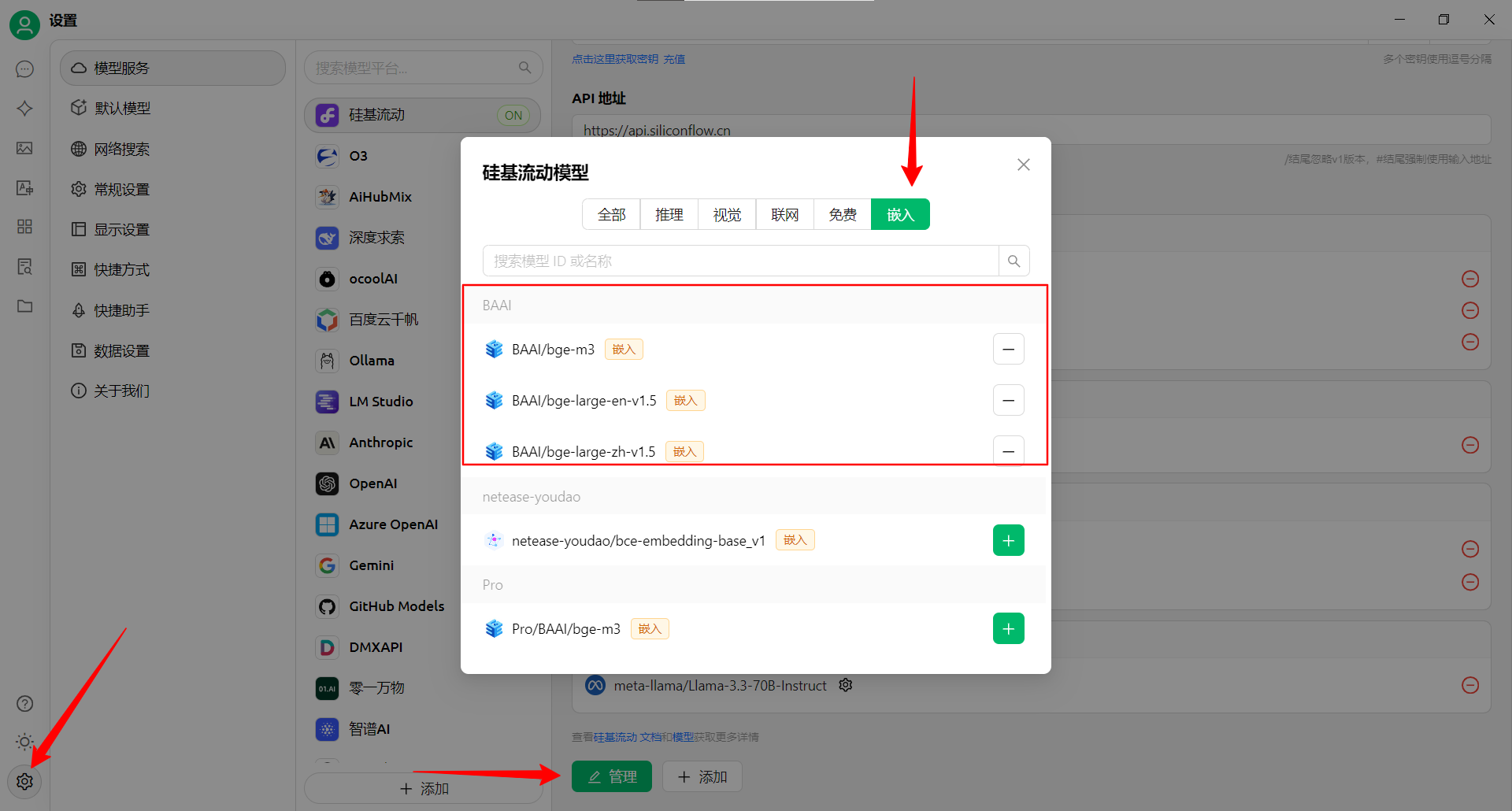 CherryStudio模型设置界面