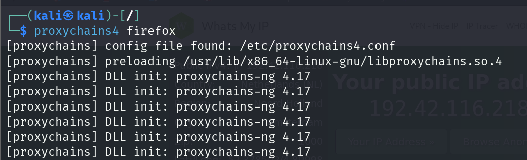  Let’s open Firefox using proxychains