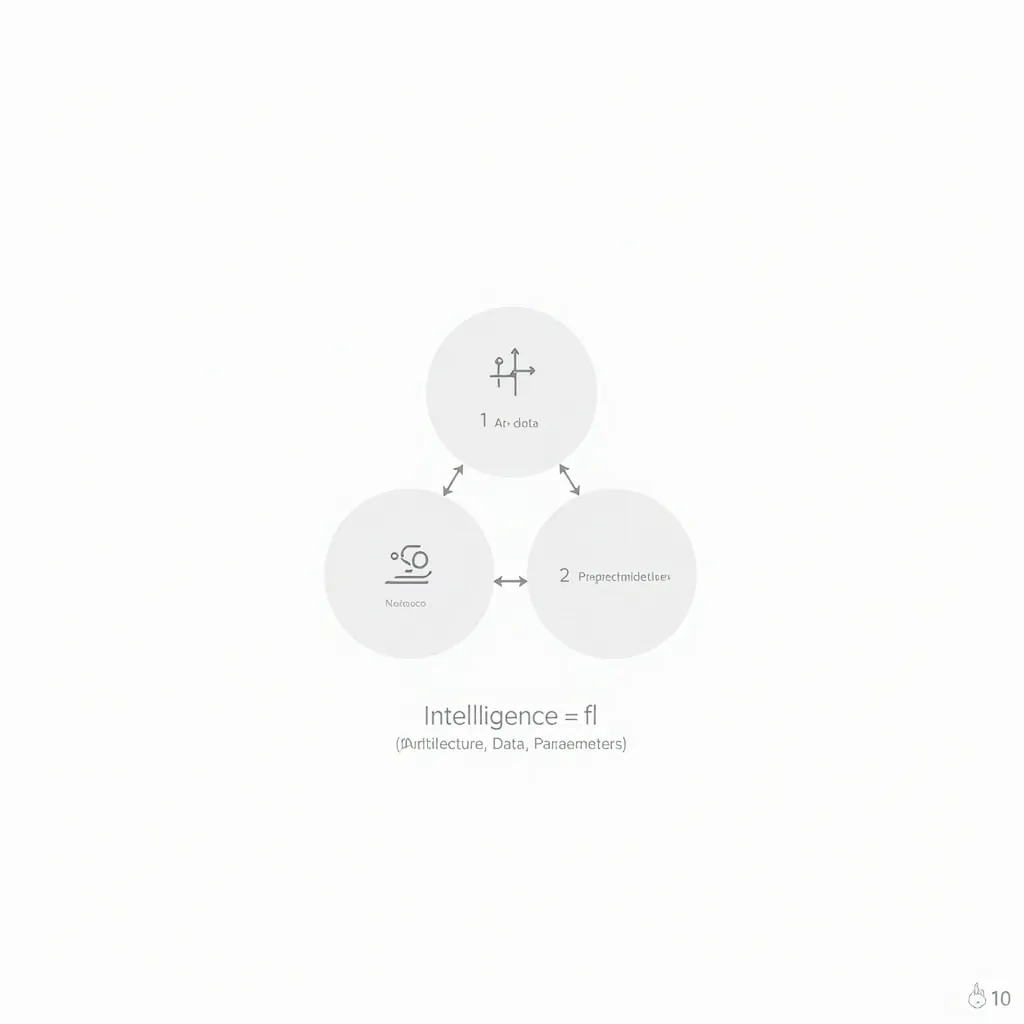 Intelligence equation: Architecture × Data × Parameters